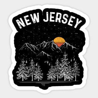 Vintage Retro New Jersey State Sticker